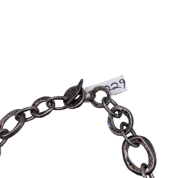 Patricia Locke Chunky Large Link Multi Crystal Chain Necklace RARE N229 - Picture 4 of 7